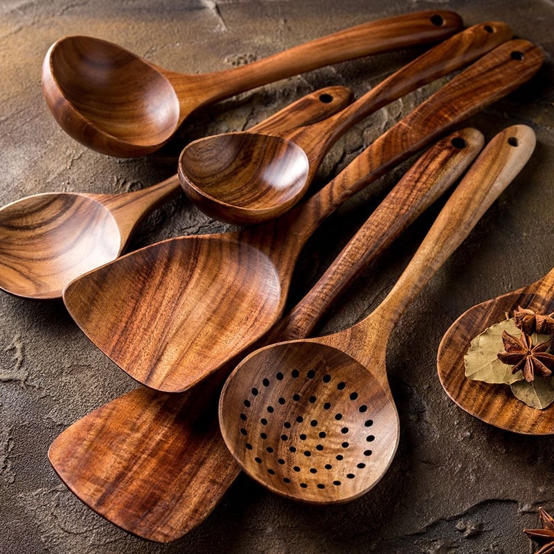 Natural Wood Cooking Utencils
