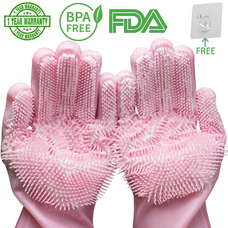 Silicone Dishwashing Scrubber Gloves