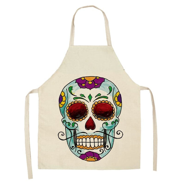 Sugar Skull Patterned Kitchen Apron - wnkrs