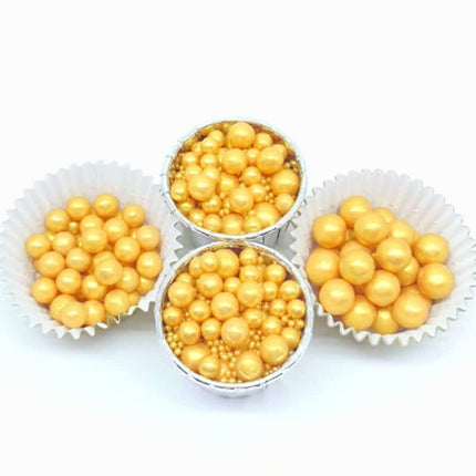 Golden Pearl Sprinkles in Different Sizes - Wnkrs