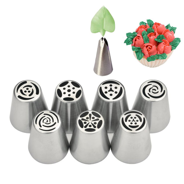 Stainless Steel Pastry Nozzles 8 pcs Set - Wnkrs