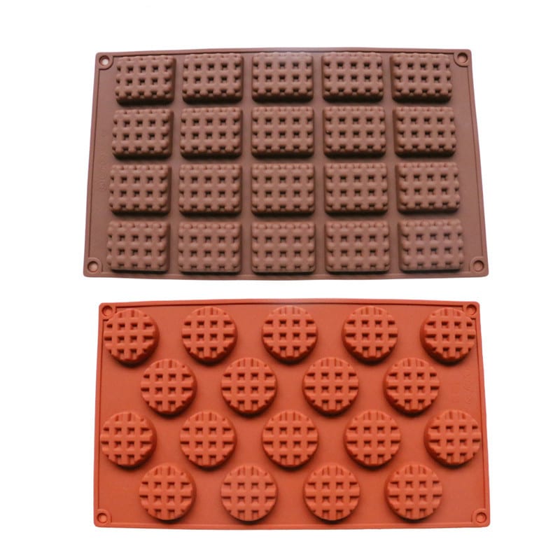 Cute Grid Shaped Silicone Chocolate Molds Set