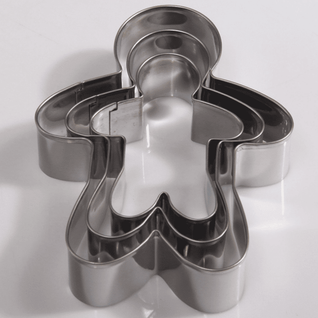 Cute Gingerbread Man Shaped Eco-Friendly Stainless Steel Cookie Cutters Set - wnkrs