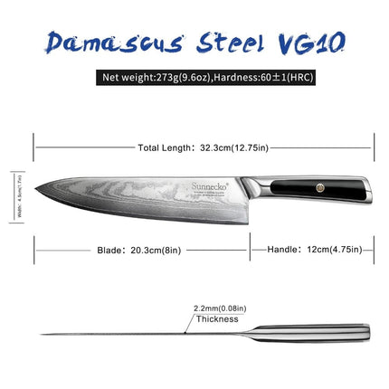 Damascus Steel Chef Knife - Wnkrs