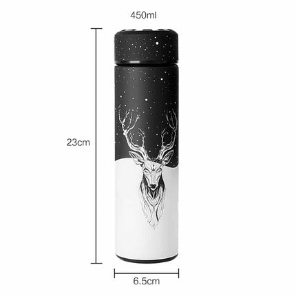 Nordic Style Deer Print Straight Cup Insulated Thermos - Wnkrs