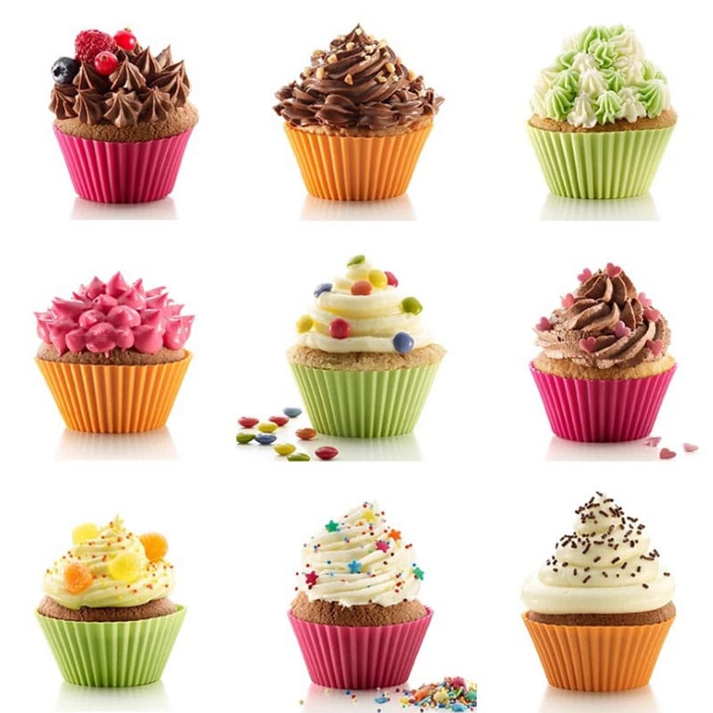 Reusable Round Shaped Silicone Cupcake Molds Set