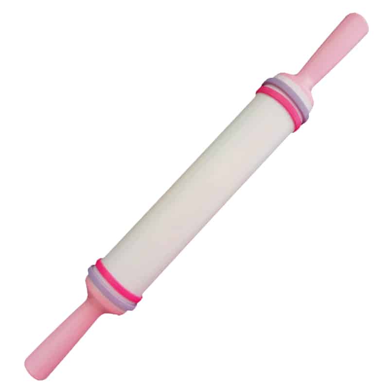 Pastry Rolling Pin with Pink Handles
