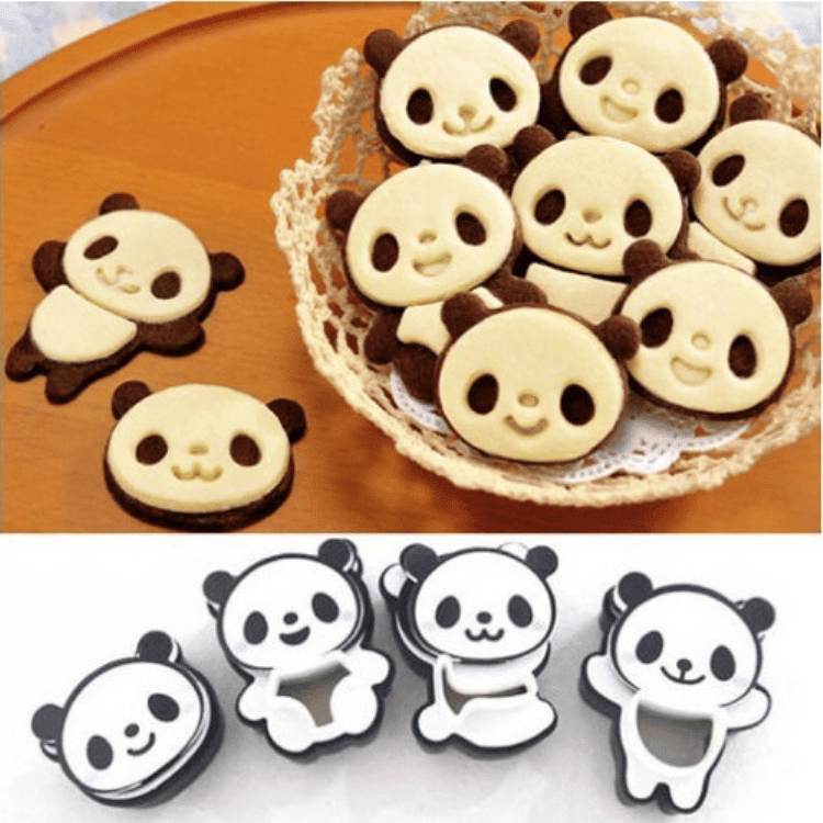 Panda Shaped Plastic Cookie Cutters Set of 4
