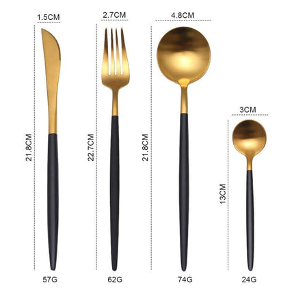 Stainless Steel Cutlery Set in Gold - Wnkrs