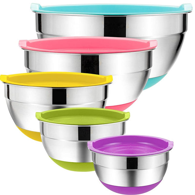Stainless Steel Mixing Bowls Set 5 Pcs