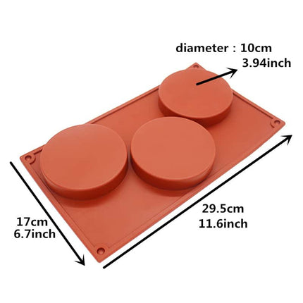 Large Round Silicone Baking Mold with 3 Cavities - wnkrs