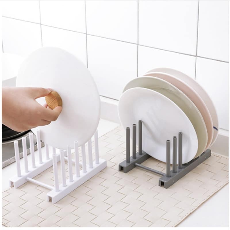 Kitchen Plate and Lid Organizer Rack