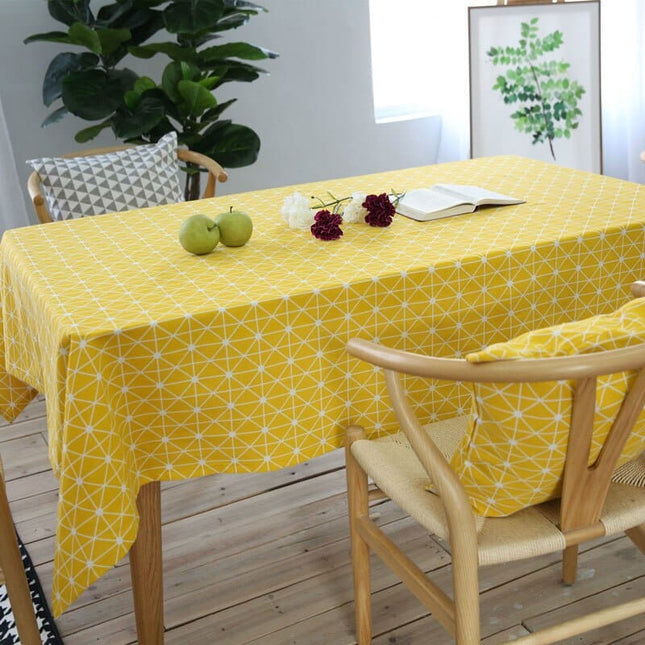 Arrow Patterned Decorative Linen Tablecloth