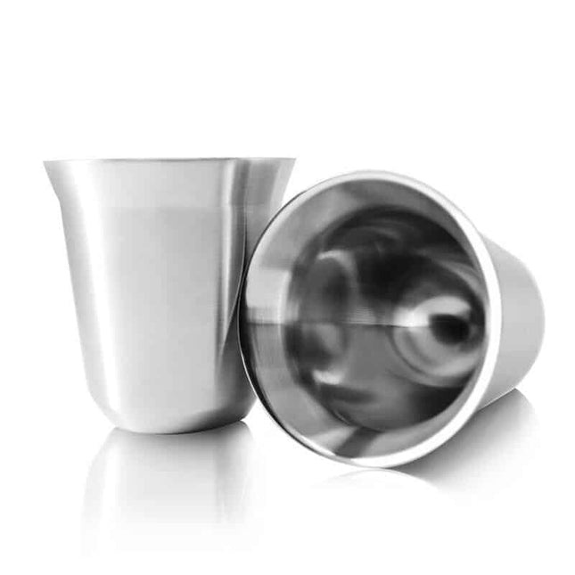 Double Wall Stainless Steel Espresso Cups 2 pcs Set