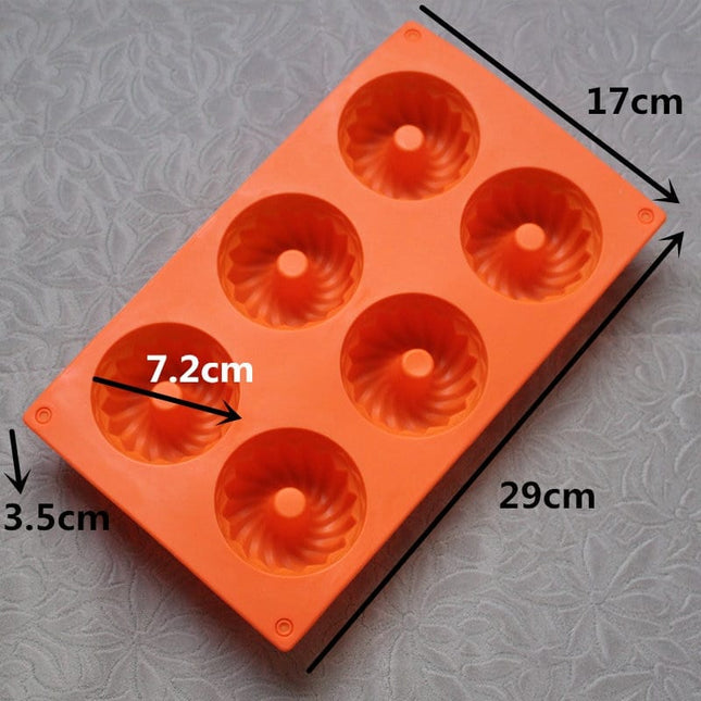 Silicone Muffin Baking Mod with 6 Cavities - wnkrs