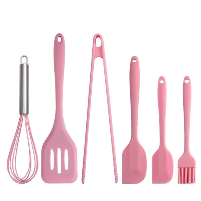 Pink Silicone Cooking Tools 6 pcs Set - wnkrs