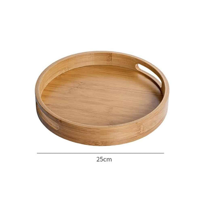 Solid Wood Round Serving Tray with Handles - Wnkrs