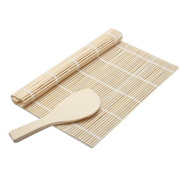 Traditional Bamboo Sushi Making Mat and Spatula