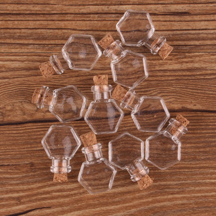 Hexagon Shaped Glass Spice Jars 50 Pcs Set - wnkrs