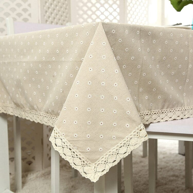 Floral Pattern Linen Tablecloths
