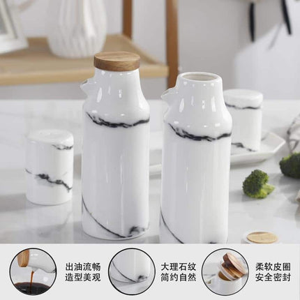 Ceramic Salt And Pepper Oil Bottle Set Porcelain - Wnkrs