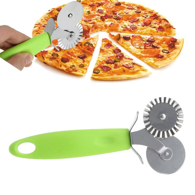Convenient Eco-Friendly Stainless Steel Double Pizza Cutter - wnkrs