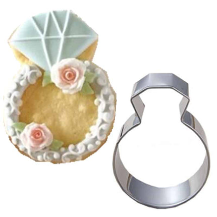 Cute Diamond Ring Shaped Eco-Friendly Stainless Steel Cookie Cutter - wnkrs