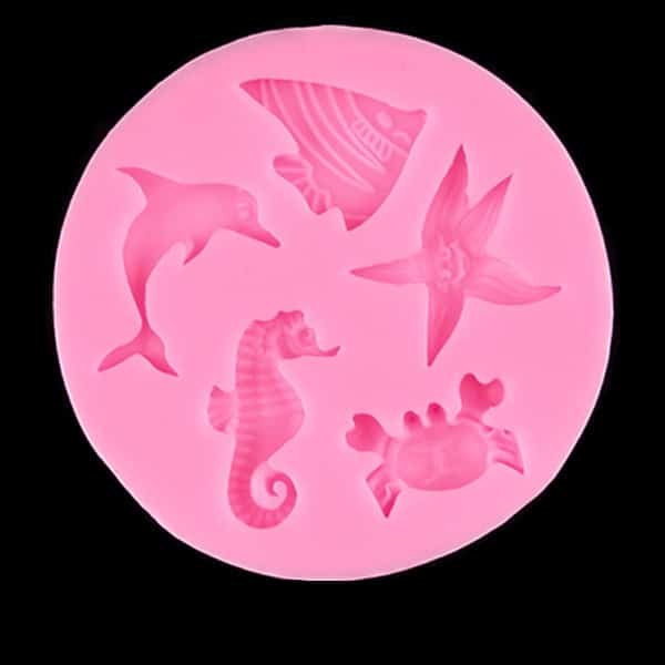 Sea Dolphin / Hippocampus Starfish Pink Silicone Mold - wnkrs