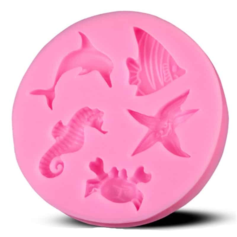 Sea Dolphin / Hippocampus Starfish Pink Silicone Mold