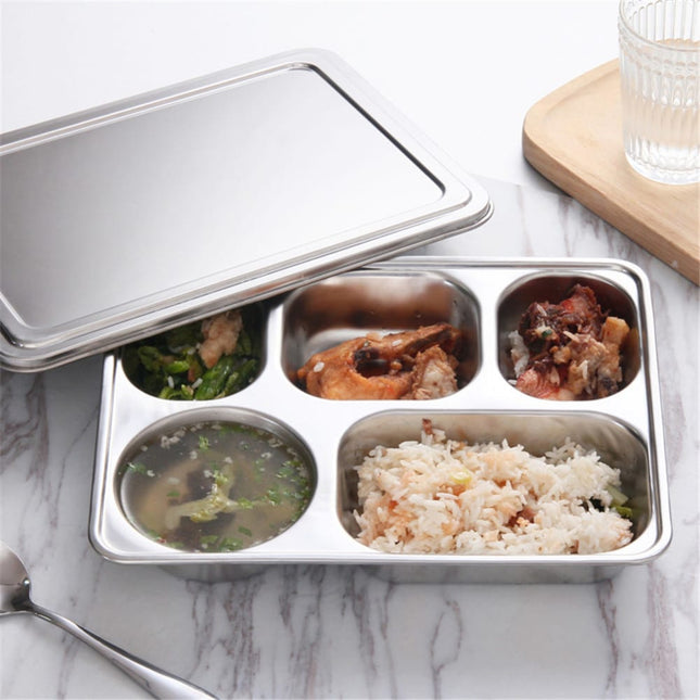 5 Compartments Stainless Steel Lunch Box - wnkrs