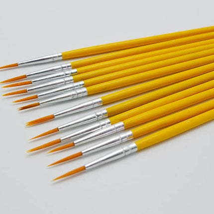 Yellow Design Hook Line Brush 10 Pcs Set - wnkrs