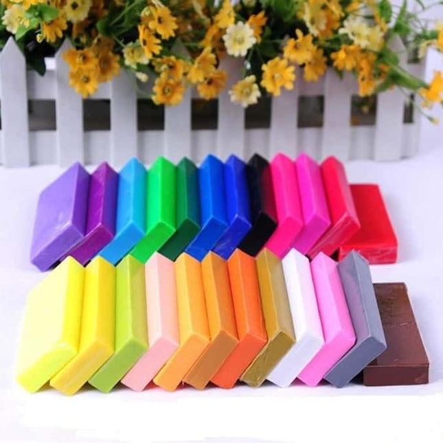 Bright Colors Polymer Modeling Clay Bars 24 pcs Set