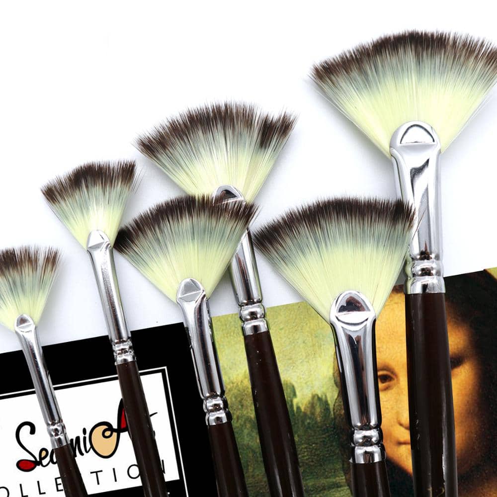 Fan Shaped Paint Brush 6 Pcs Set