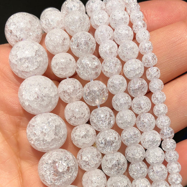 White Cracked Crystal Beads