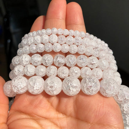 White Cracked Crystal Beads - Wnkrs