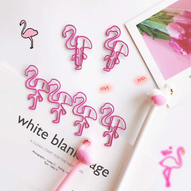 Flamingo Shaped Binder Clips 6-24 Pcs Set