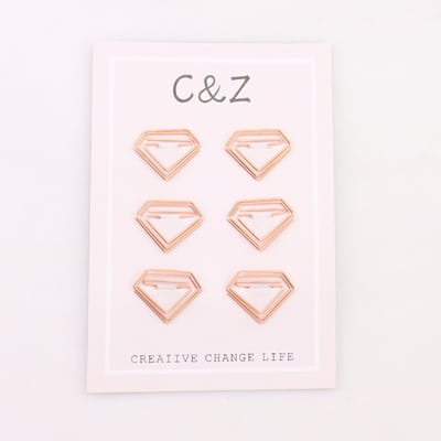 Diamond Shaped Gold Paper Clips