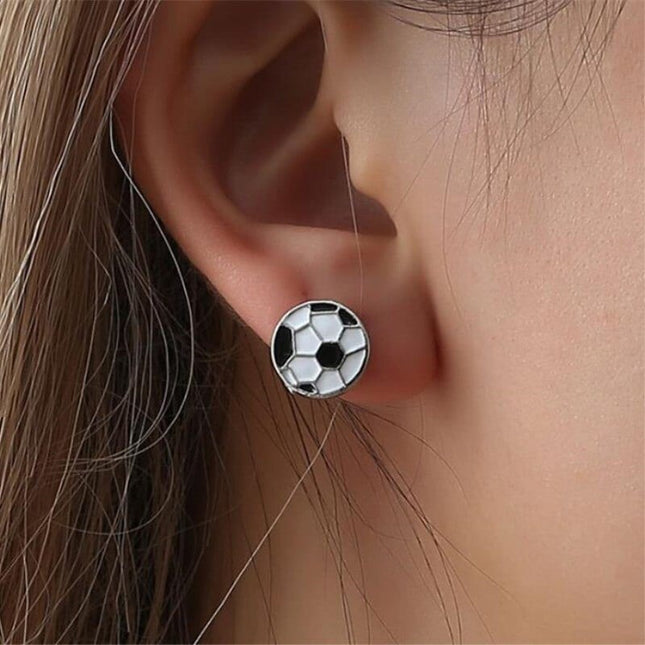 Cute Football Designed Stud Earrings - wnkrs