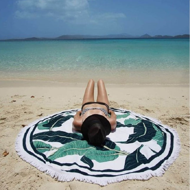 Tropical Printed Round Yoga Blanket - wnkrs