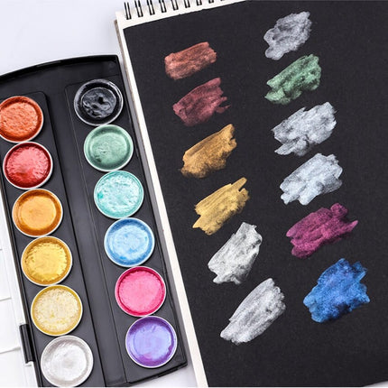 12 Colors Metallic Watercolor Paint - wnkrs