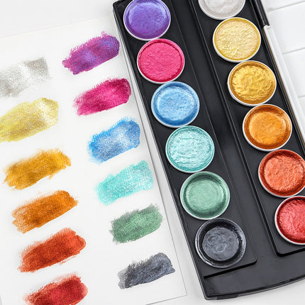 12 Colors Metallic Watercolor Paint - wnkrs