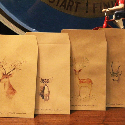 Deer Print Envelope 8 Pcs Set - Wnkrs