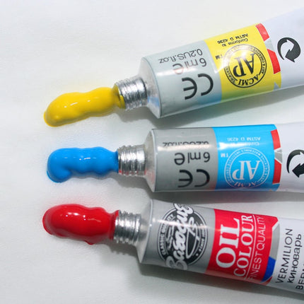 12 Bright Colors Oil Paints Set with Painting Brush - wnkrs