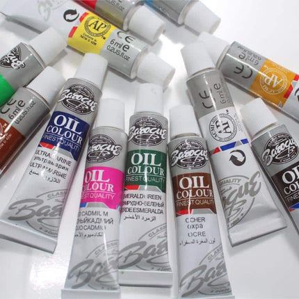 12 Bright Colors Oil Paints Set with Painting Brush - wnkrs