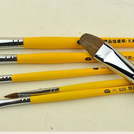 Yellow Design Weasel Hair Brush 6 Pcs Set - wnkrs
