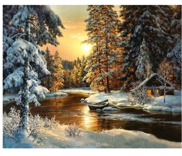 Winter Forest Canvas Painting
