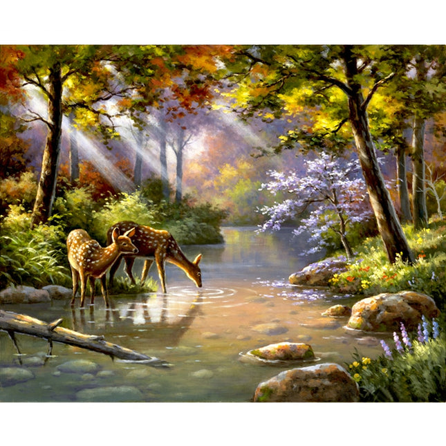 DIY Deers in the Forest Painting by Numbers - Wnkrs