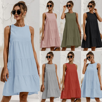 Women's Summer Sleeveless O-Neck Dress - Wnkrs