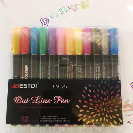 Fluorescent Metallic Drawing Markers Set - Wnkrs