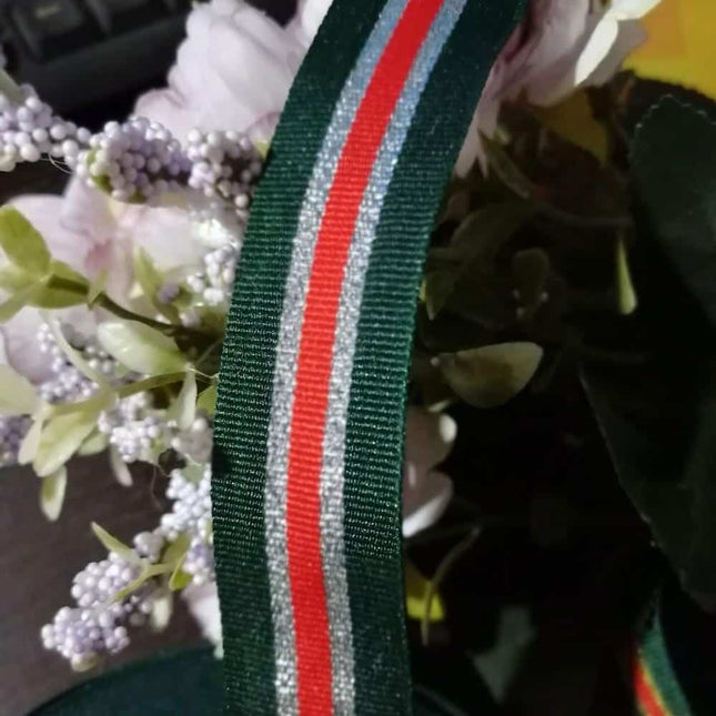 Green Striped Hat Decoration Ribbon